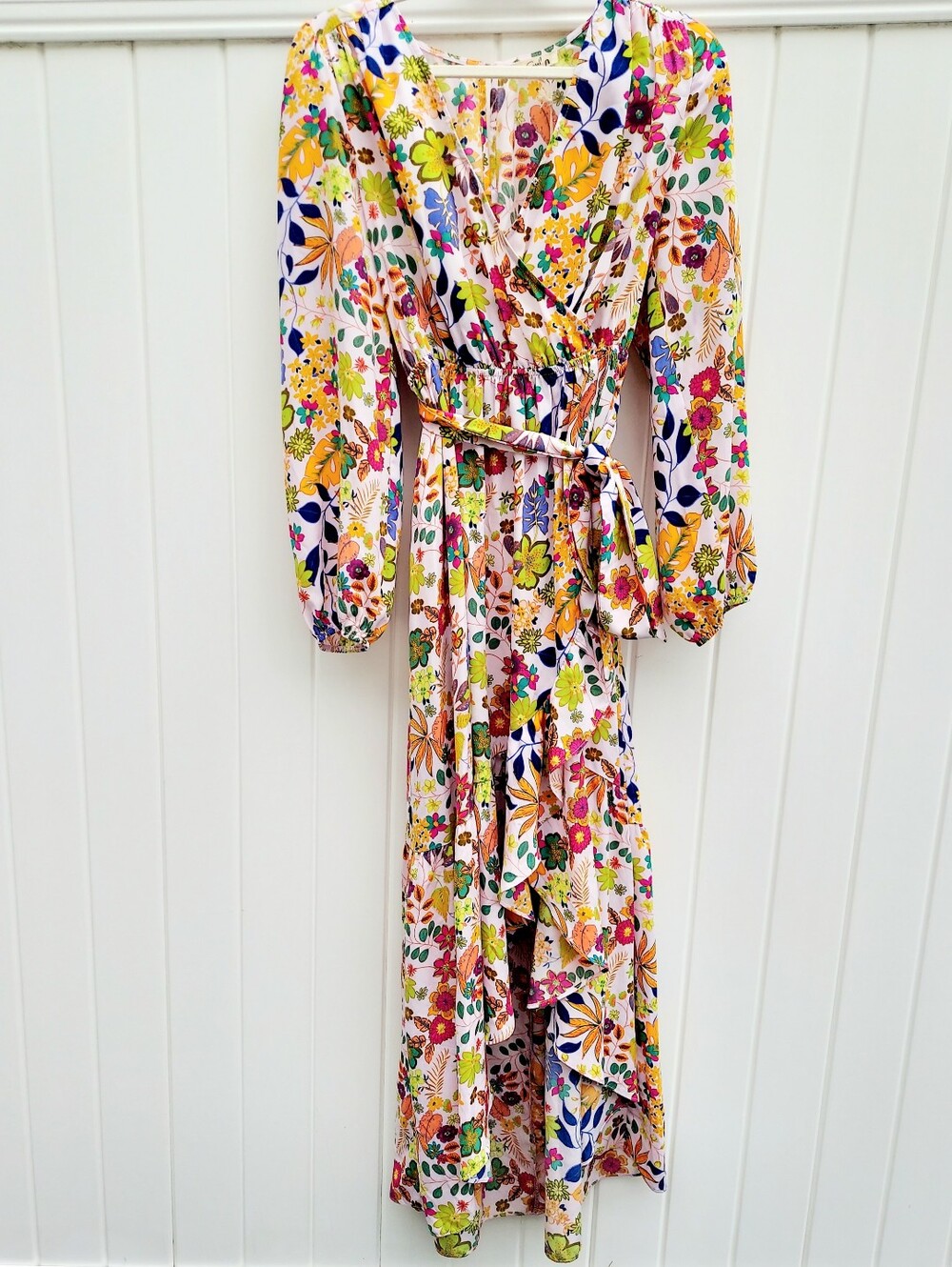 Easel Floral Wrap High Low Maxi Dress Womens Size Small NWT Boho Weddings Office - Picture 12 of 12